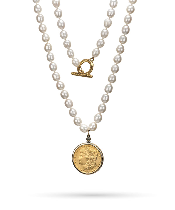 Silver dollar coin necklace