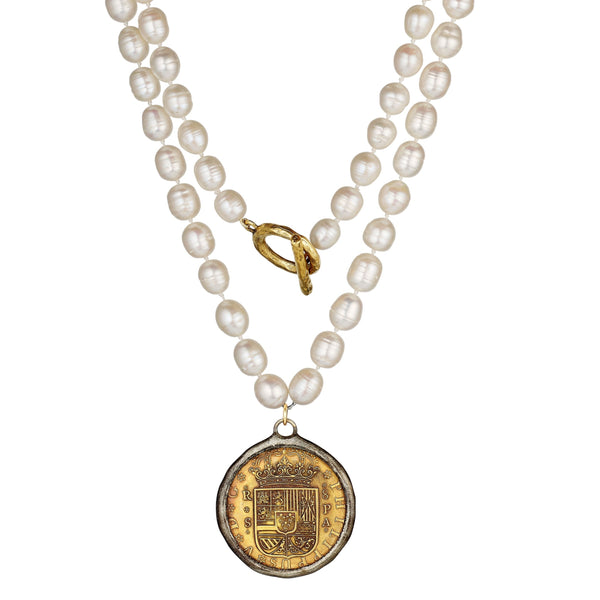 Majestic Gold Shield Coin Necklace