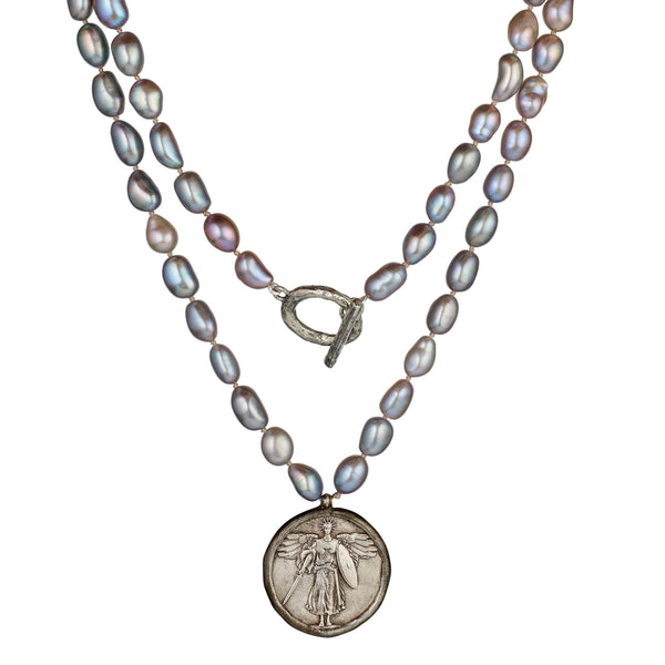 Warrior Angel Coin Necklace